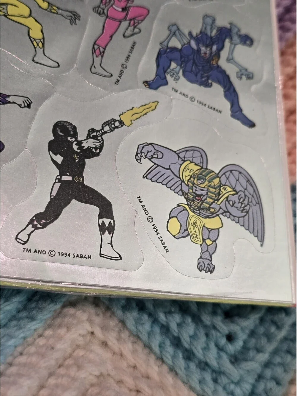 NOS 1994 Power Rangers Kids Hallmark Vintage Stickers 2 Sheets Silver